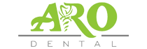 Official logo for ARO Dental featuring modern typography and branding elements.